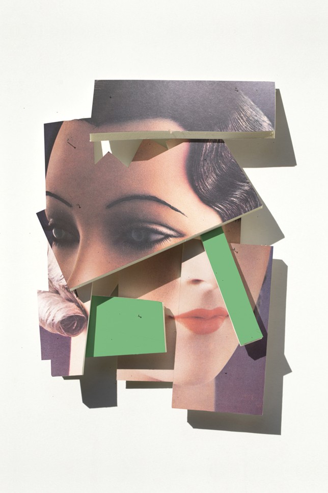 Kopf mit grünem Doppelbrett, Print auf Barytpapier, Goldrahmen, Glas entspiegelt, 60 x 80 cm, 2021, Auflage 5
